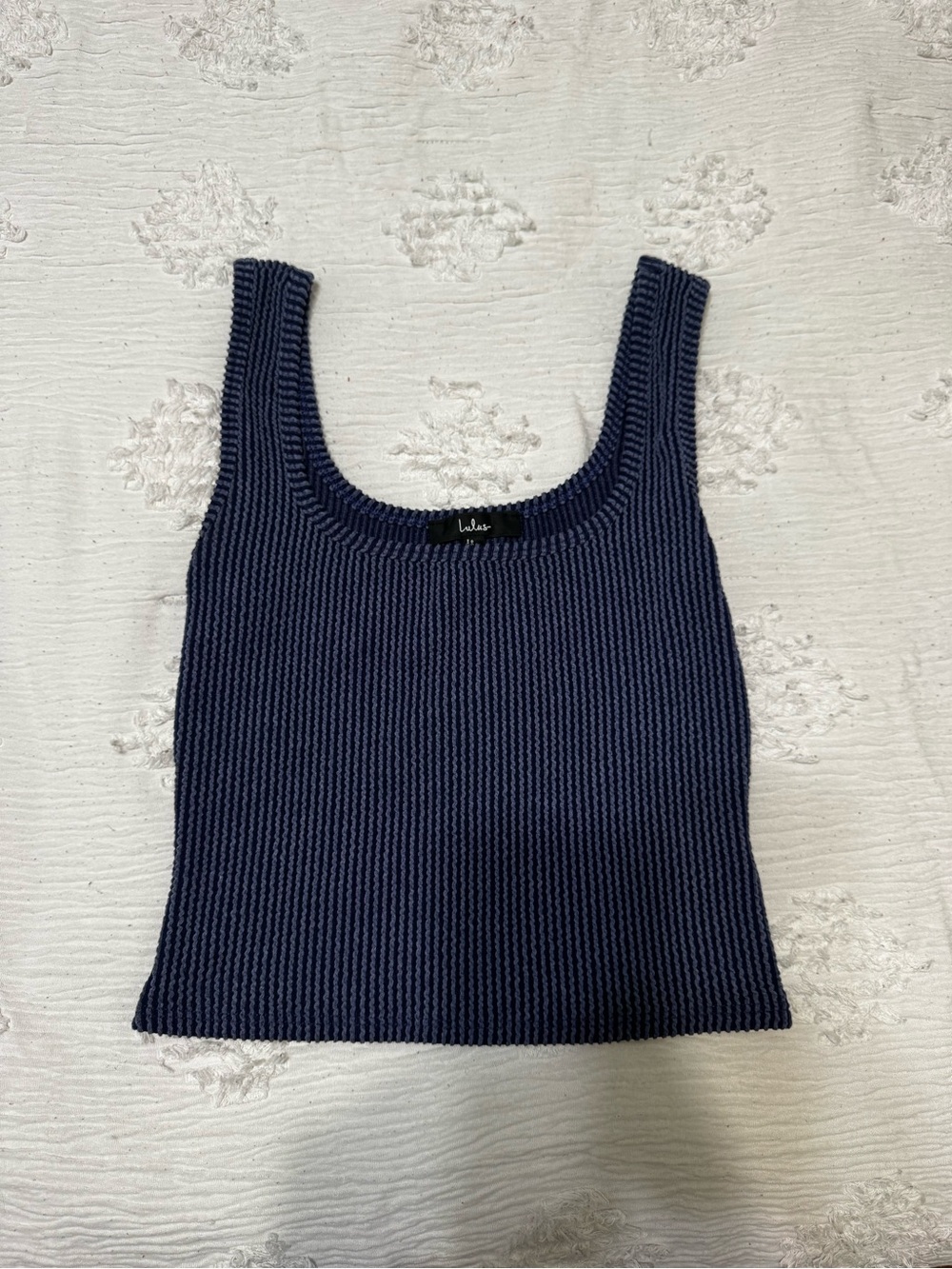 Lulu's Navy Ribbed Scoop Neck Tank